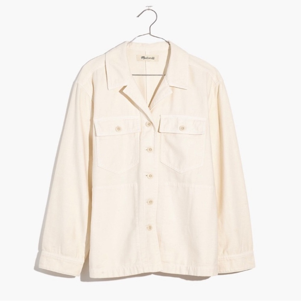 Madewell Women’s Drakefield Jacket in Ecru Size Medium NWT